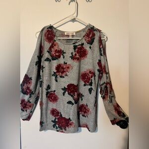 Floral Off Shoulder 3/4 Sleeve Blouse